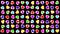 Colorful hearts pattern on plain black background