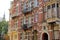 Colorful heritage buildings, located on Van Eeghenstraat street next to Vondelpark, Amsterdam