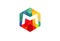 Colorful Hexagon Multicolor Logo