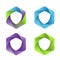 Colorful hexagon shield logo vector