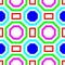 Colorful Hexagon and Square shape symmetrical seamless pattern