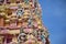 Colorful Hindu statues on antient temple