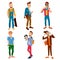 Colorful Hipster Characters Collection