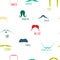 Colorful Hipster Moustache Icon Set.