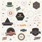 Colorful Hipster tag and badge icon collection set in retro style, create by vector