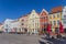 Colorful historic houses at the market square of Greifswald