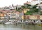 Colorful historical architectures of the riverfront area in Porto