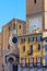 colorful historical buildings of lodi city in italy