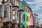 Colorful historical houses in the old neighborhood of Balat in Istanbul, Turkey