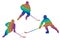 Colorful Hockey Player Silhouettes. Isolated vector colored images. Abstract vector image of sportsmen.