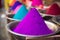 Colorful holy powder displayed at market India