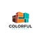 Colorful home building architect logo design