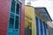 Colorful homes in the French Quarter and Security Spikes