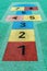 Colorful hopscotch game