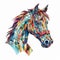 Colorful Horse With Bow Tie Sticker