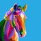 Colorful horse pop art portrait premium vector isolated decoration