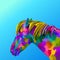 Colorful horse pop art portrait vector illustration