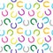Colorful horseshoes seamless background