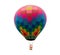 Colorful Hot Air Balloon Floating Isolated On White Background Included Clipping Path