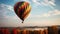 A colorful hot air balloon floating in the sky created with Generative AI