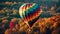 A colorful hot air balloon floating in the sky created with Generative AI