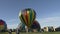 Colorful Hot Air Balloon Prepares to Launch