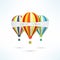 Colorful hot air balloons with discovery word banner. Travel and discover concept