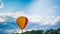 Colorful hot air balloons flying in the blue sky