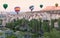 Colorful hot air balloons flying over Cappadocia, Turkey