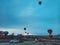 Colorful Hot Air Balloons flying at winter in Cappadocia