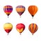 Colorful hot air balloons isolated on white background