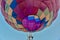 Colorful hot air balloons on white background