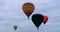 Colorful hot air baloons at a festival