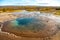 Colorful hot water pool in Iceland near Strokkur, the biggest geyser in Iceland