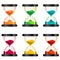 Colorful hour glass icons in vector format