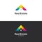 Colorful house roof logo design.