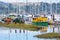 Colorful houseboats in Sausalito California