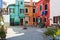 Colorful houses alongside the canal in Burano island