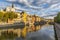 Colorful houses on the banks of the Onyar river in Girona