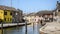 Colorful houses and canal in Comacchio, Emilia Romagna, Italy