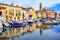 Colorful houses on canal of the old town of Martigues, France