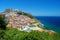 Colorful houses and a castle of Castelsardo town