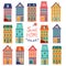 Colorful houses collection. Home sweet home set