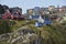 Colorful houses on hill in Sisimiut, West Greenland