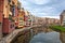 Colorful houses in historic city of Girona