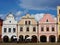 Colorful houses in the historical square in Telc