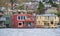 Colorful houses at Lake Union in Seattle - beautiful buildings - SEATTLE / WASHINGTON - APRIL 11, 2017
