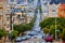 Colorful houses lining steep roads of San Francisco