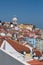 Colorful Houses in Lisbona and Dome of National Pantheon of Santa Engracia - Portugal