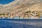 Colorful houses in picturesque small island Halki Chalki  in Greece